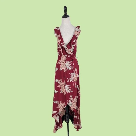 NEW Privacy‎ Please Dress M Wrap Floral Print Maxi Bloomcore Feminine summer