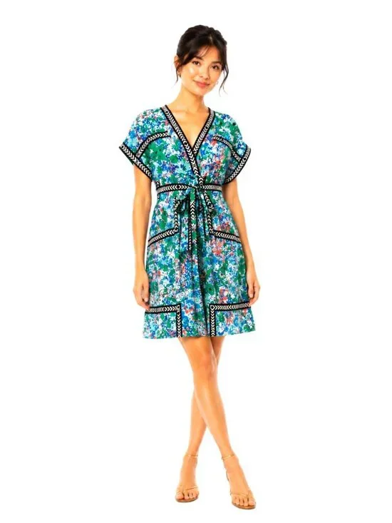 Tracy Reese Petites Multicolor Silk Empire Waist Dress