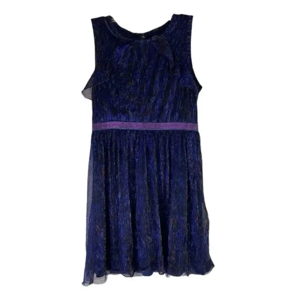 Wonder Nation Dress Girls Blue Purple Glitter Metallic Sleeveless Stretch XXL