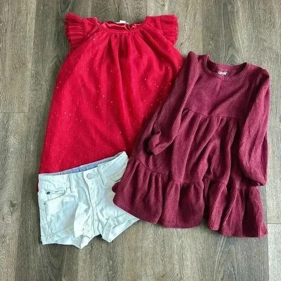 Cat and Jack Dresses and Gap Shorts lot Girls size 5T