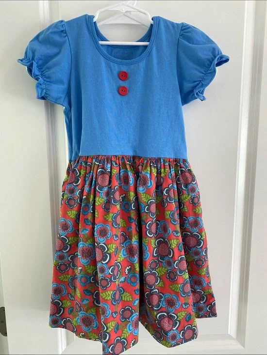 Girls Puff Sleeve Floral Dress size 7-8