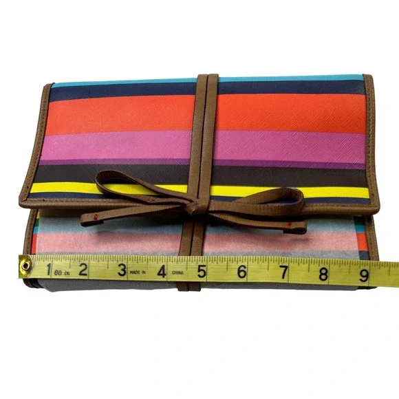 Stella & Dot Bring Your Bling Jewelry Roll Organizer Striped Travel Bag‎ Multi