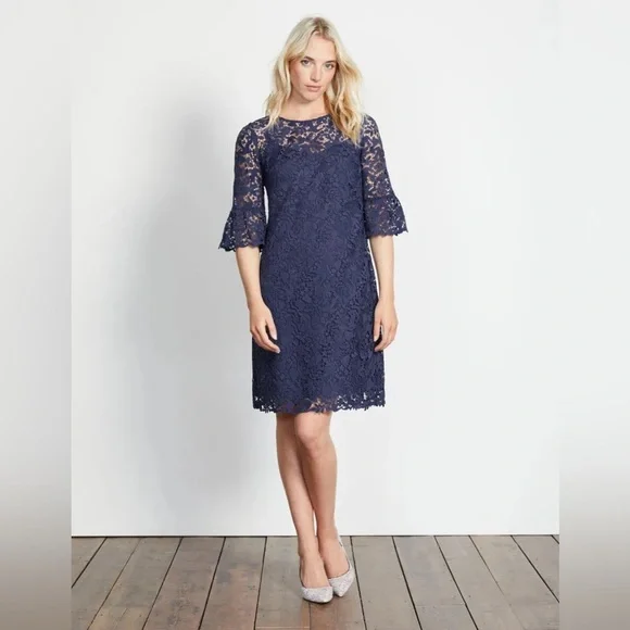 Boden Brittany Lace Blue‎ Dress Sz 16 W0027