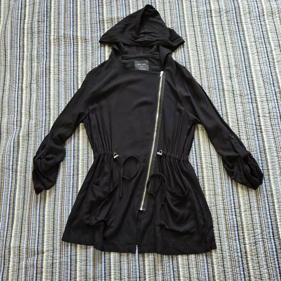 Love Tree Retro Goth Zip Up Hooded Tab Sleeve Dress Or Jacket
