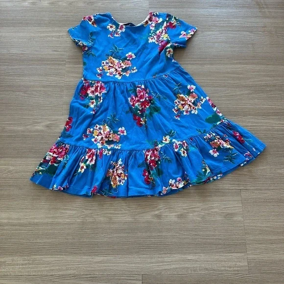 Joules Floral Blue Dress 7Y