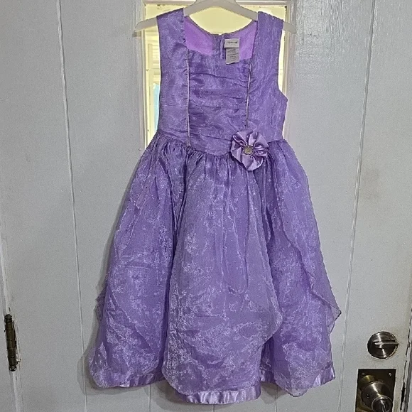 Disney Sophia The First Girl's Purple Party Dress Sparkly Lined Zips 6/6X *READ*