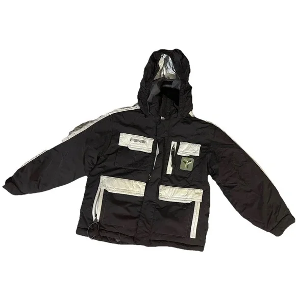 Fera Ski Jacket size 5 black Full Zip unisex Hooded snow
