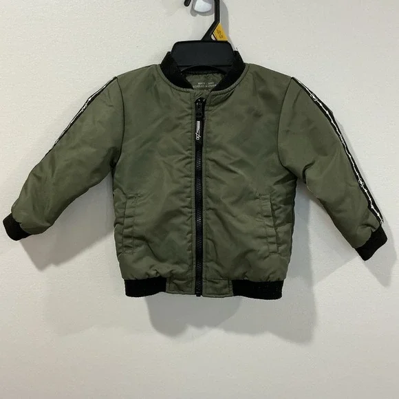 Bomber Jacket Baby 18/24 Months Olive Green Camo Fleece Lined