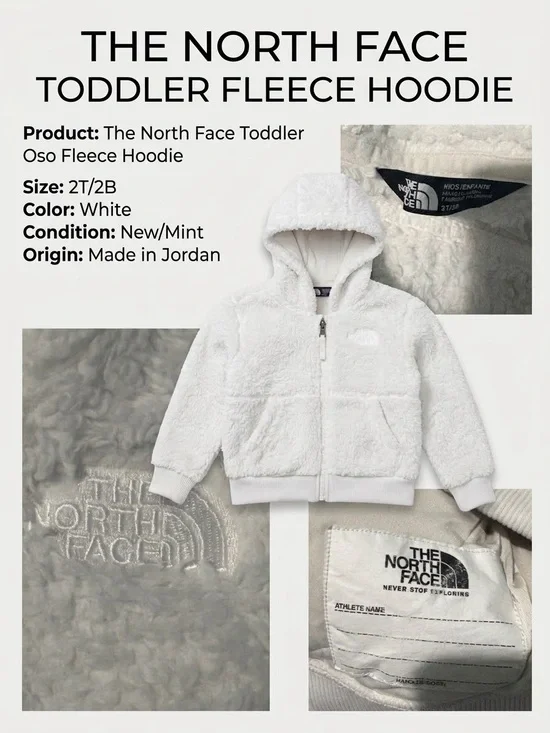 The North Face Toddler Sherpa Fleece Hoodie - White