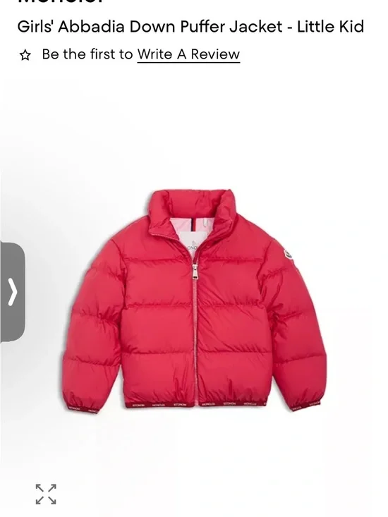 NWT Moncler Girls' Pink Down Puffer Jacket