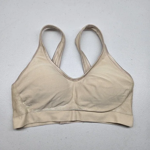Bali Women‎ Bra XS Beige CC99 Bralette Wireless Wide Strap
