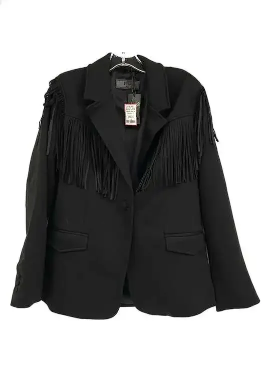 Blank NYC Black Kids Jacket & Coat | Regular L Boys Formal Fringe Shoulder Pads