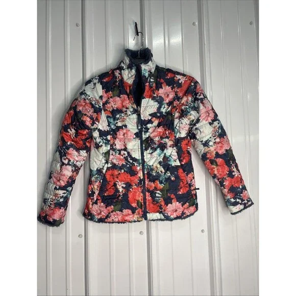 The North Face Mossbud Girls Reversible Jacket Size Med 10/12 EUC