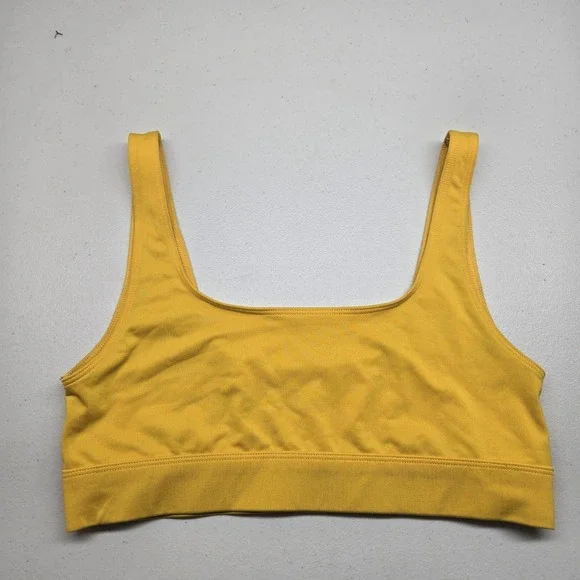 Victoria's Secret PINK Women Sports Bra‎ L Yellow ULTIMATE Wireless Strap