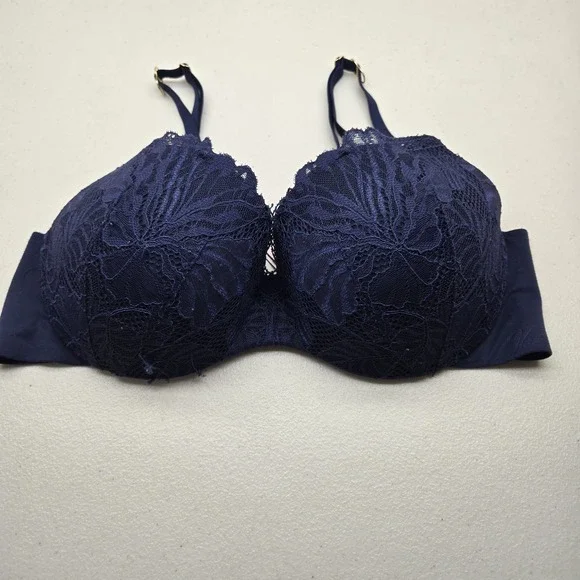 Victoria's Secret Women Bra 34D Blue Incredible By Lined Demi‎ Floral