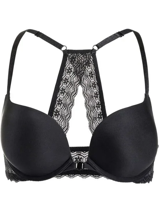 Women's Push Up Bra - Front Closure, Racerback Style, Comfortable Fit