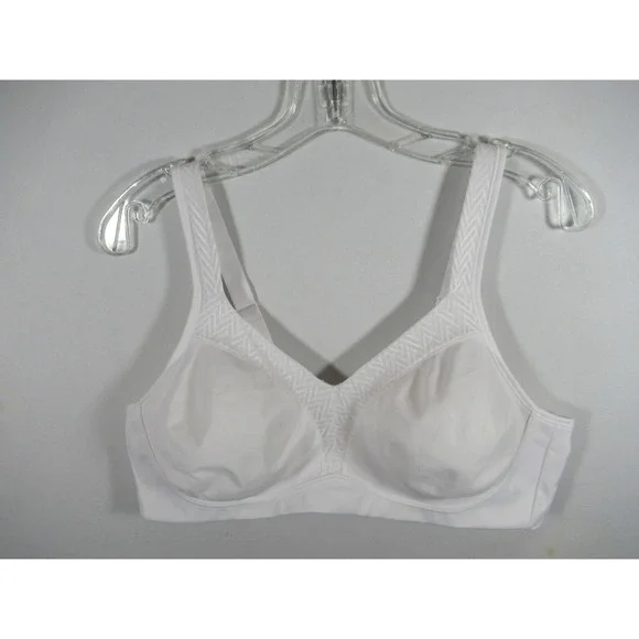 Playtex 18-Hour Bounce Control Bra 42C White Wireless Unpadded 4699