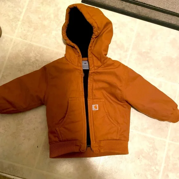 Carhartt Kids Orange Hooded Work Jacket