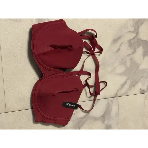 NWT Adore Me bra‎ size 32DDD padded push up burgundy