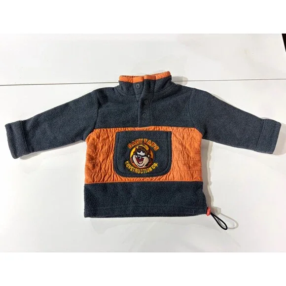 Vintage/Y2K Baby Looney Tunes Taz Colorblock Fleece Pullover Jacket 12M