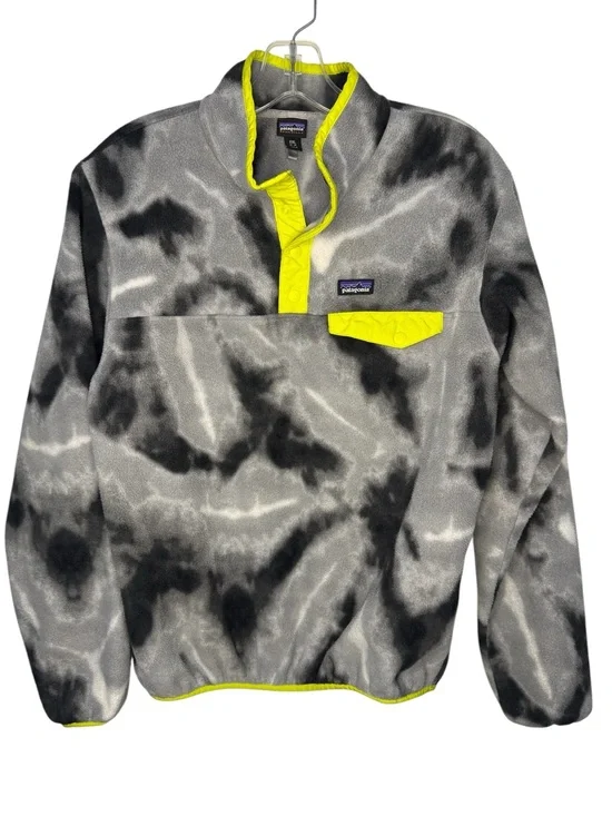 Patagonia Synchilla Snap-T Grey Black Yellow Fleece Pullover Boy’s Size XXL