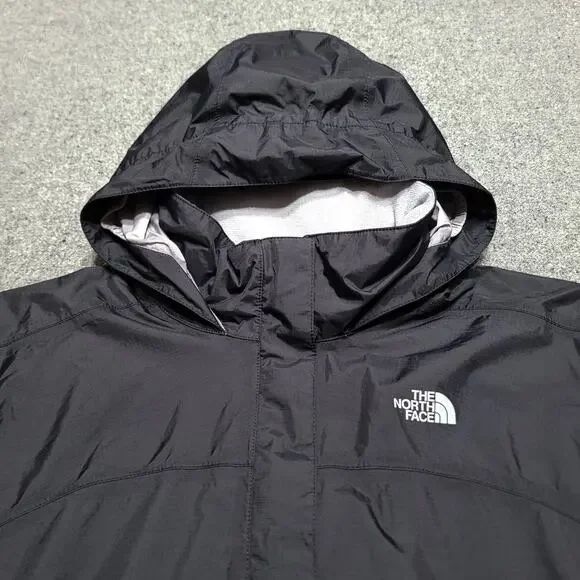 The North Face Jacket Girls Extra Large 18 Black Resolve Reflective Ripstop Rain