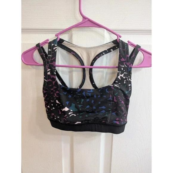 Lululemon Splendour Sports Bra Shadow Wrap Multi Color Womens‎ Mosaic - Size 4
