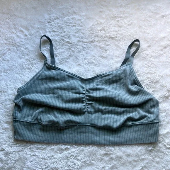 OFFLINE by Aerie Recharge Ribbed Bralette Sage Green XXL Adjustable Straps NWOT