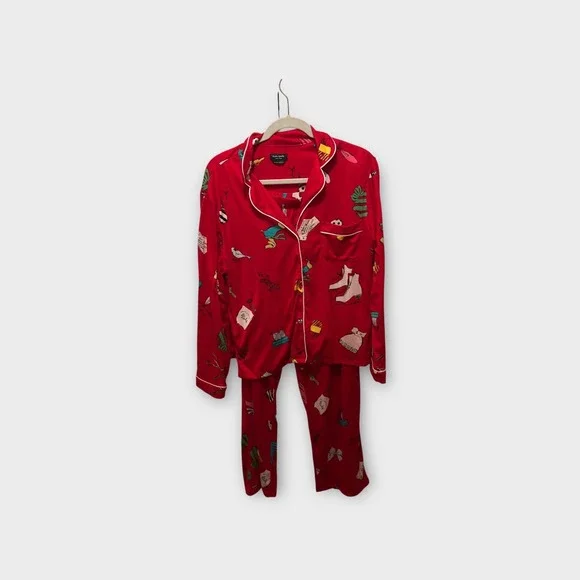 Kate Spade New York‎ Women's Pajama Set, Red Novelty Print, Size M, Sleepwear