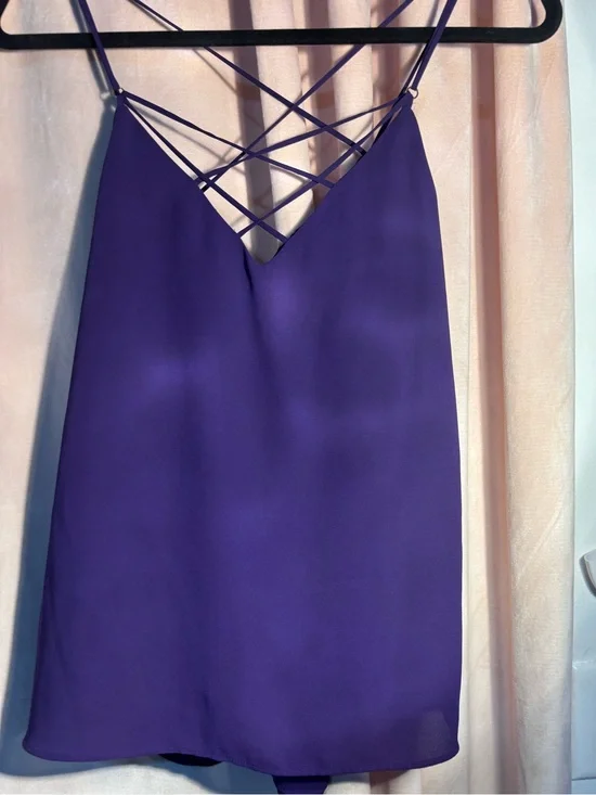 Express Purple Crisscross Strappy Chemise