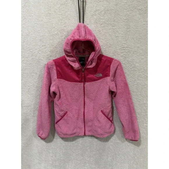 The‎ North Face Girls Pink Fleece Full Zip Hooded Jacket Girls 10-12