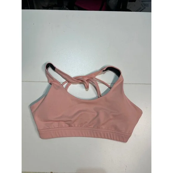 Crisscross Back Sports Bra Light Pink Activewear Gym‎ Workout Top