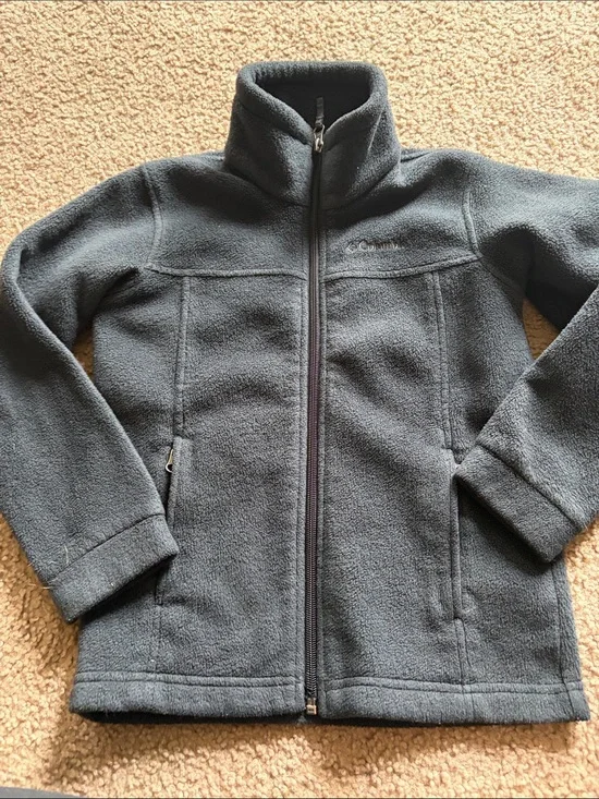 B21 6/7y NWOT Columbia Kids' Black Full-Zip Fleece Jacket