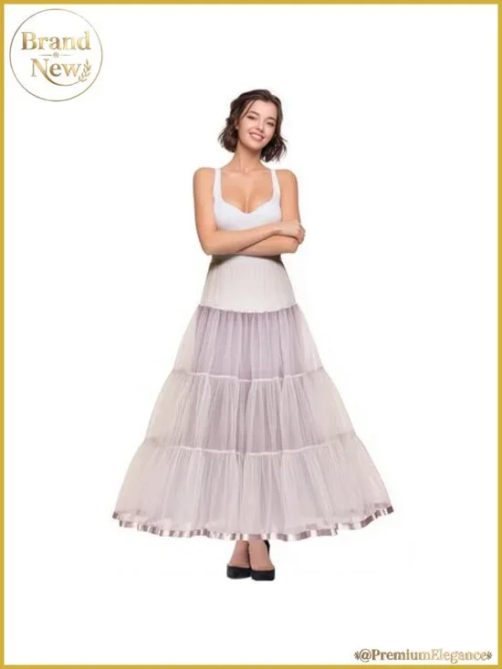Floor Length Wedding Petticoat Long Underskirt Formal Dress A-Line S-3XL