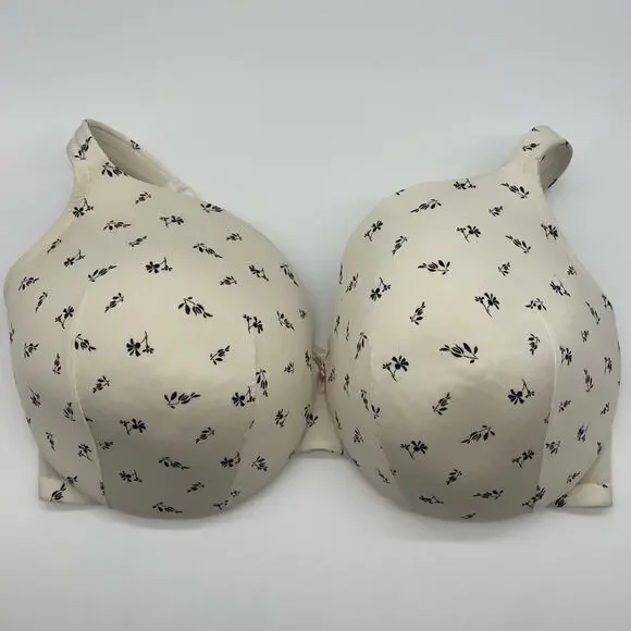 Cacique White‎ Patterned Floral Lightly Lined Full Coverage Bra
