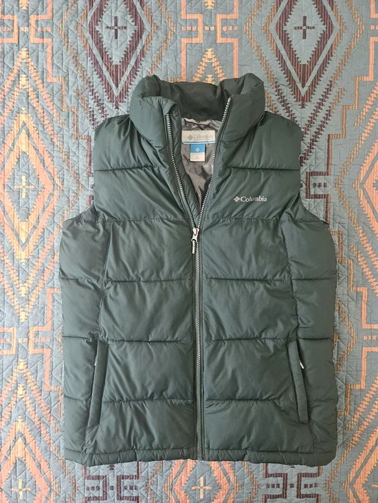 Columbia Kids' Dark Green Puffer Vest With Omni Heat