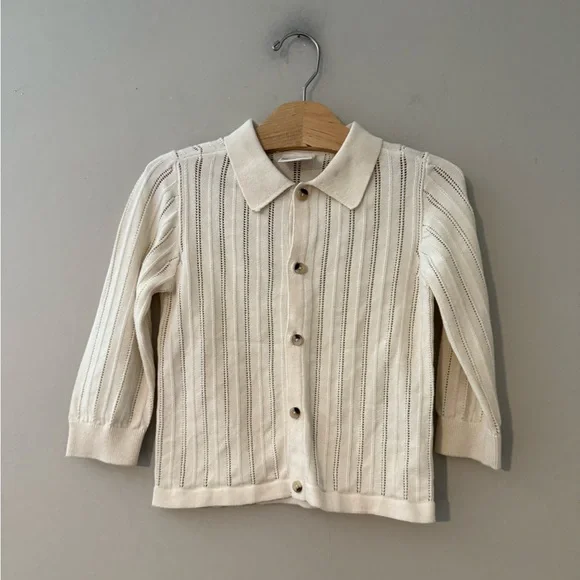 $14 ADD ON Cotton On Kids Pointelle Cream Shacket Button-down Zara Jamie‎ Kay