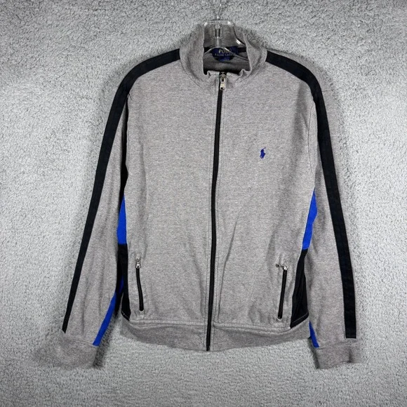 Polo Ralph Lauren‎ Kids XL 18-20 Gray Blue Full Zip Track Jacket Pony Logo