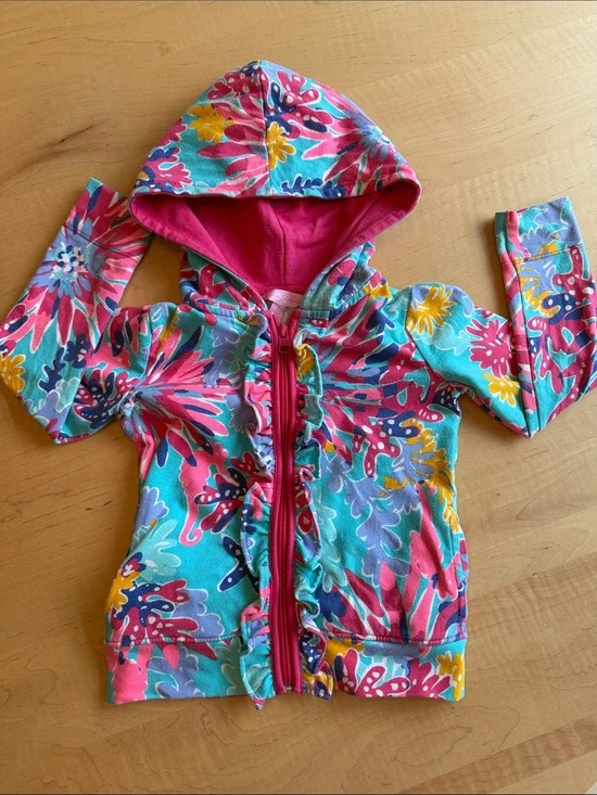 LILLY PULITZER Zip Front Hoodie Sweatshirt Jacket