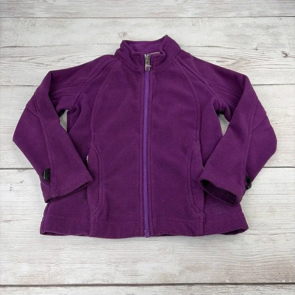 REI Girl's XXS 4/5 Jacket Fleece Full Zip Purple Lightweight Winter Outerwear