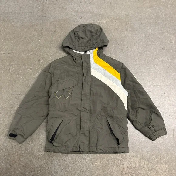 Look Live Ride X Games‎ Kids Hooded Winter Jacket Olive Green Size 10/12 M