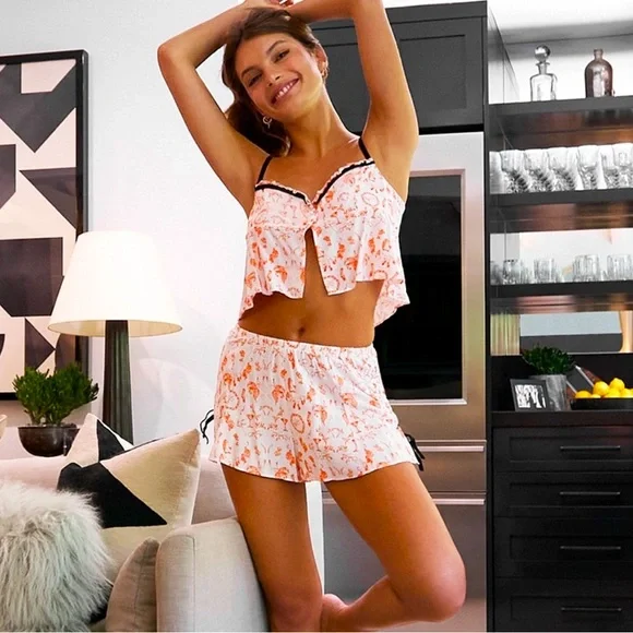 Savage X Fenty Underpinnings‎ Sleep Cami & Short Set size 2X Coquette Whimsygoth