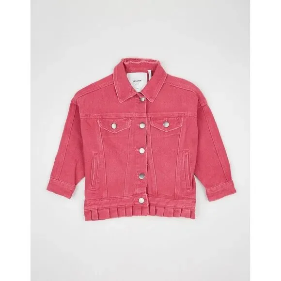 One Teaspoon NWT Girl's‎ All Star Denim Jacket in Ruby Size 9-10 MSRP $159