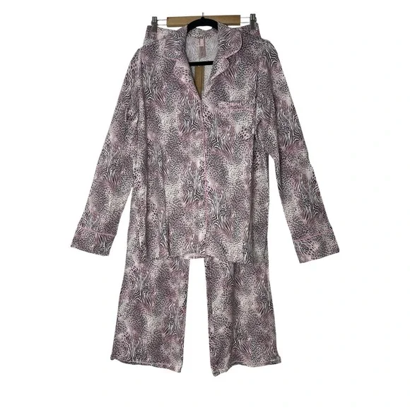 SKIMS Sleep Set Medium Bloom Mini Multi Animal Pink Pajama Set Long Sleeve‎