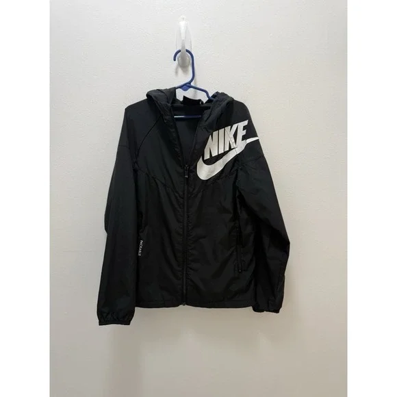 Nike Sportswear Windrunner Packable Jacket Kids Small Black White Swoosh