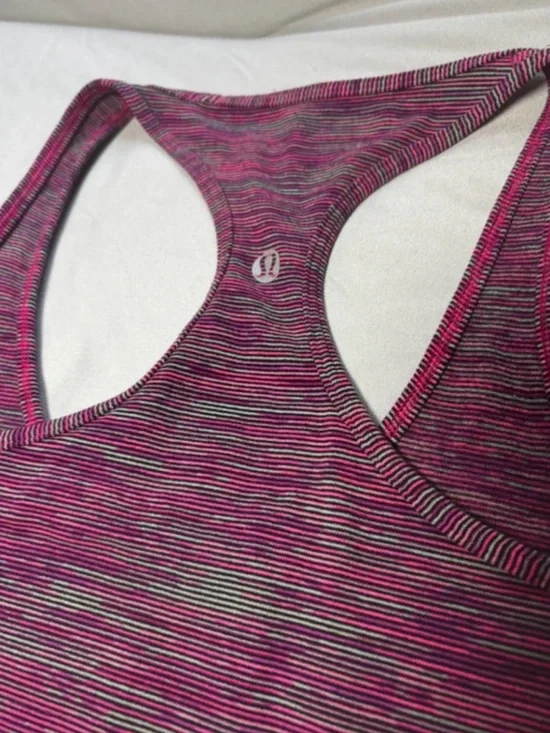 Lululemon Women’s Pink Striped Racerback Tank Top