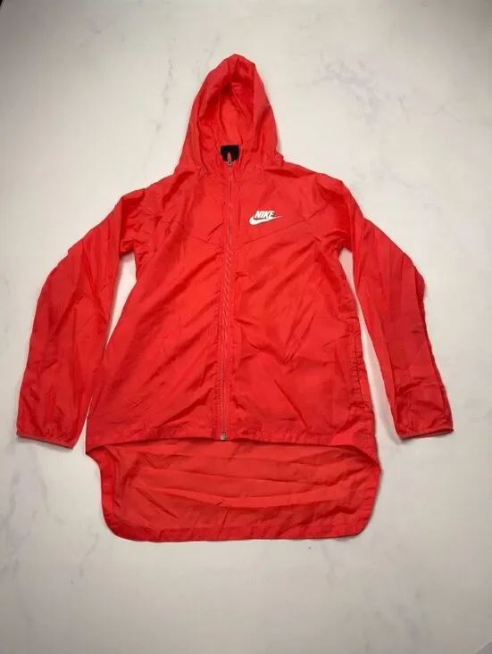 Nike Hooded Windbreaker Red / Orange Lightweight Jacket - Boys XL