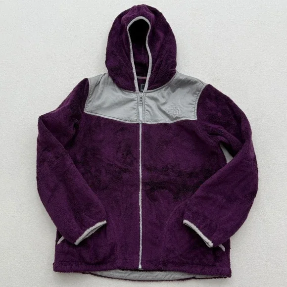 The‎ North Face Girls L Large Osito Purple Fleece Full Zip Hoodie Jacket Fuzzy