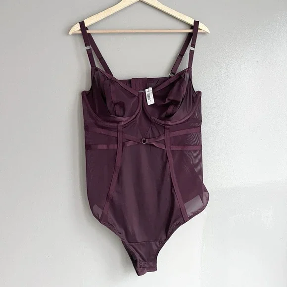 Torrid Satin And Lace Bodysuit Mesh Underwire Cups‎ Size 2X NWT