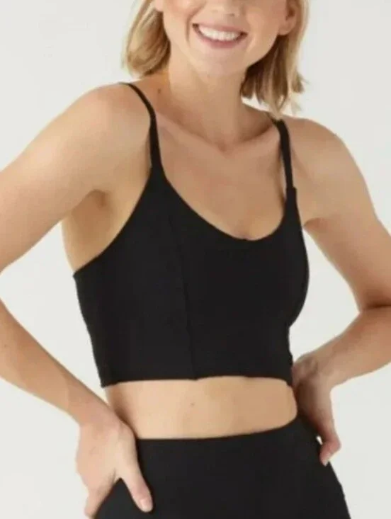 Glyder Charge Bra Top - Black And Gold